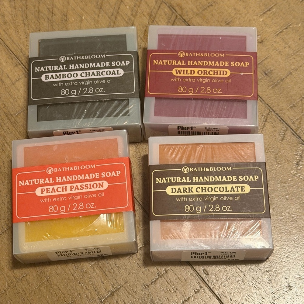 Pier 1 Bath & Bloom Natural Handmade Soap Lot of 4 - Picture 1 of 3